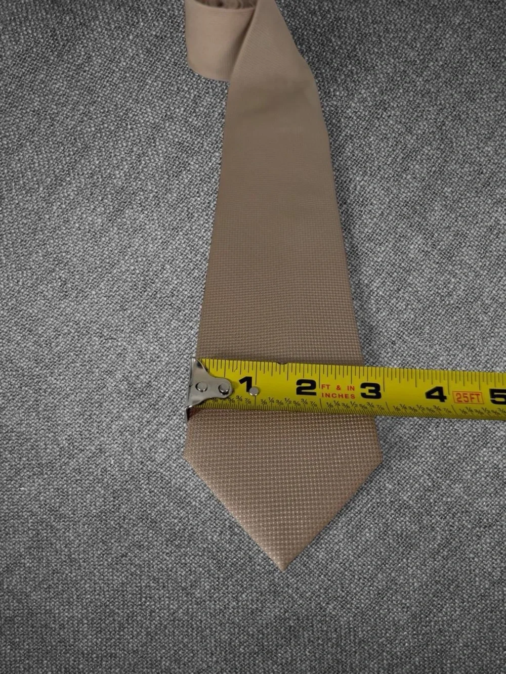 Calvin Klein Beige Textured Slim Width Men’s Neck Tie